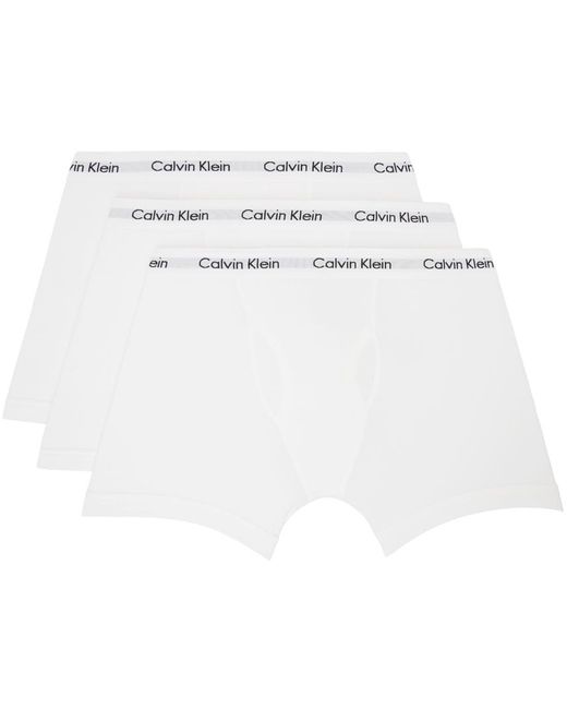 メンズ Calvin Klein ホワイト ボクサーブリーフ 3枚セット Black