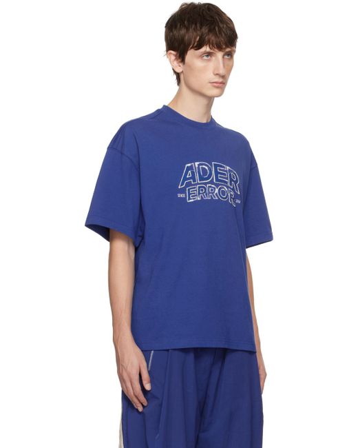 Adererror Blue Embroidered T-shirt for men