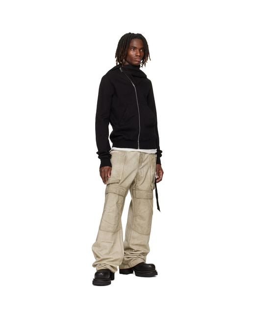 Rick Owens Natural Temple Stefan Denim Cargo Pants for men
