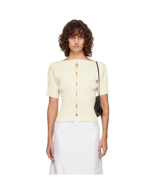 LE17SEPTEMBRE Natural Off- Millie Knit Short Cardigan