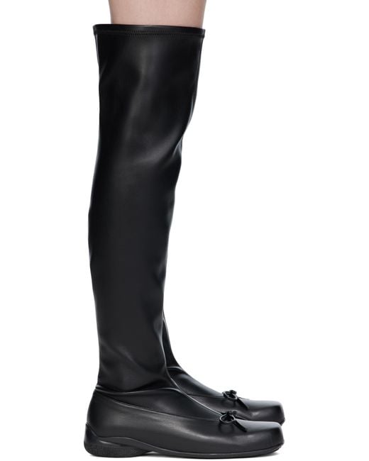 OPEN YY Black Thigh High Ballet Boots