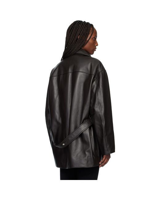 Courreges Black Oversized Leather Jacket