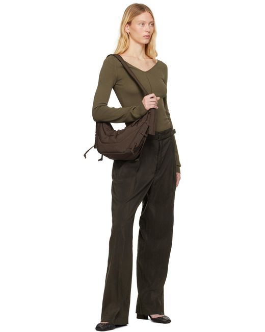 Lemaire カーキ ワイドVネック トップス Green