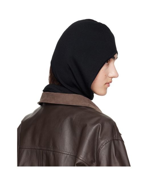 Lemaire Black Fine Wool Hood