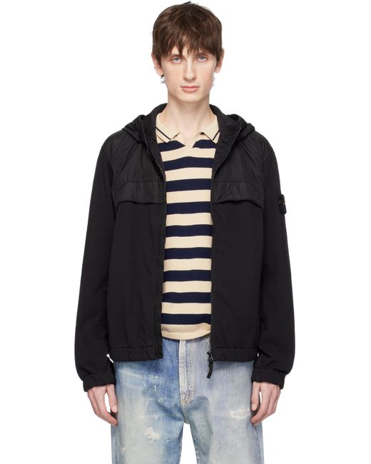 メンズ Stone Island ブラック Crinkle Reps Ny ジャケット Black