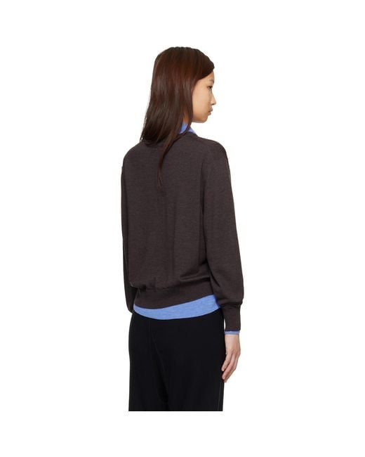 Acne Black Layered Wool Knit Sweater