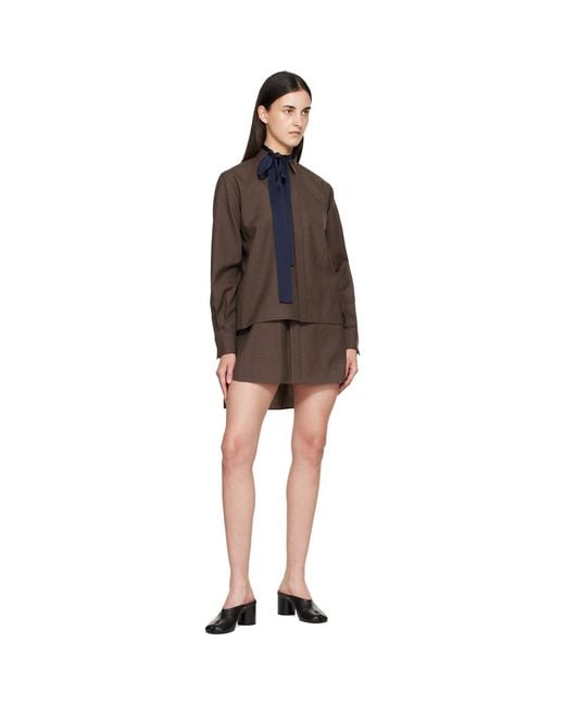 Sacai Brown Suiting Minidress