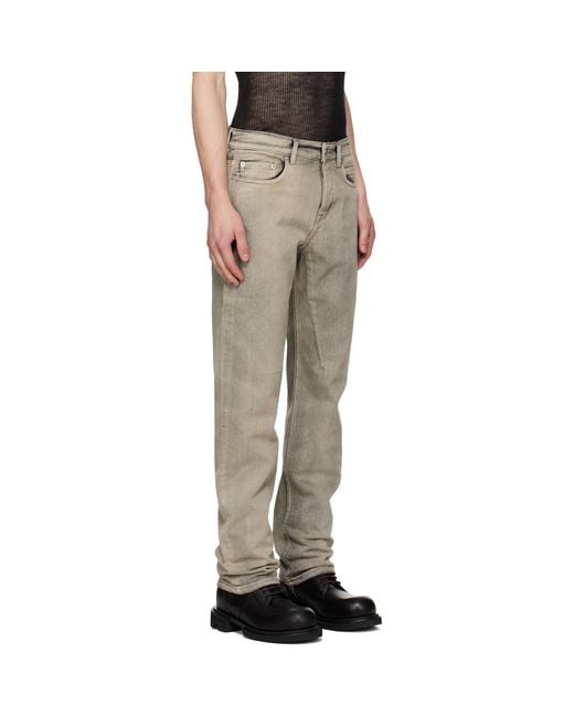 Rick Owens Natural Tower Fog Cut Jeans for men