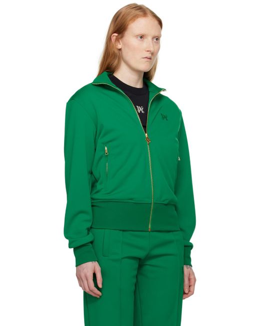 Palm Angels Green Embroidered Track Jacket