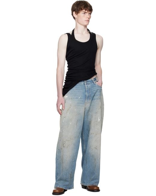 Jean Paul Gaultier Twisted Double Layered Tank Top in Black for