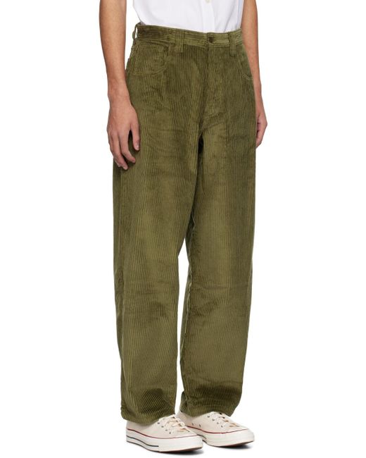 Noah NYC Green Five-pocket Trousers for men