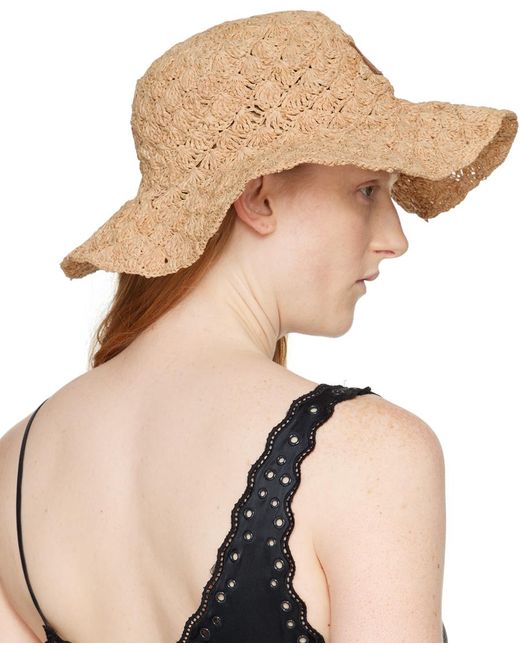 Isabel Marant Natural Beige Tulum Raffia Hat