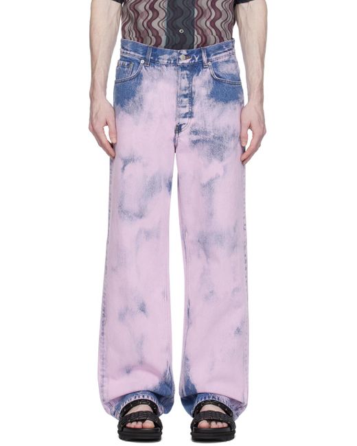 Dries Van Noten Multicolor Pink Garment-dyed Jeans for men