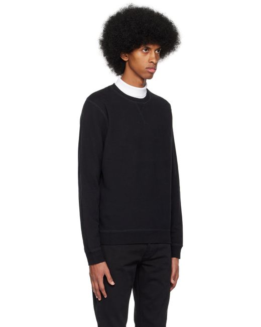 Sunspel Black Crewneck Sweatshirt for men