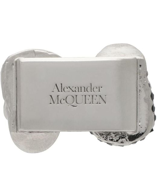 Alexander McQueen Multicolor Pavé Twin Skull Sneaker Charm for men