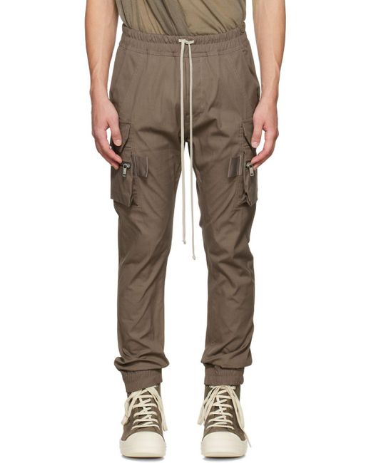 Rick Owens Cotton Gray Mastodon Cargo Pants for Men | Lyst