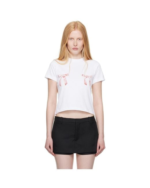 Sandy Liang Black Bow Ame T-Shirt