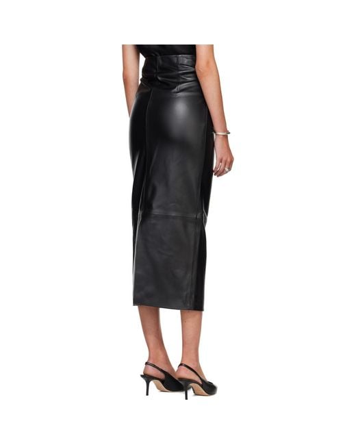 Loulou de Saison Black Inga Leather Maxi Skirt