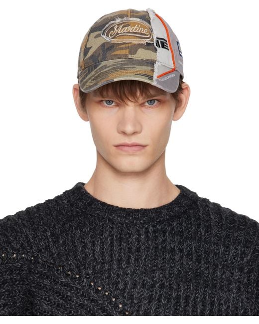 Martine Rose Green Khaki & Collage Cap for men