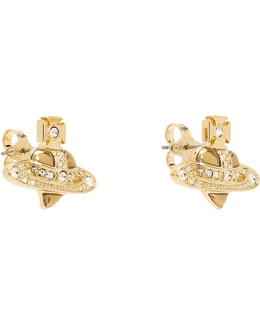 Vivienne Westwood Black New Diamante Heart Earrings