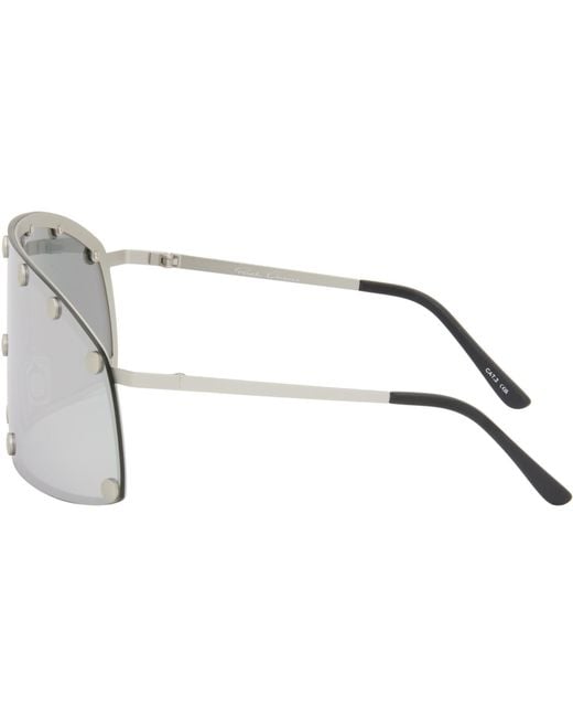 Rick Owens Black Temple Shielding Sunglasses