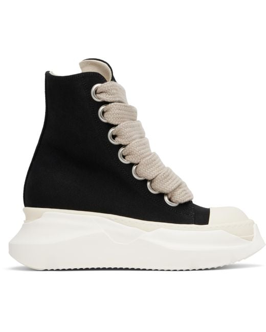 Rick Owens Black Hollywood Jumbo Laces Abstract Sneak Sneakers