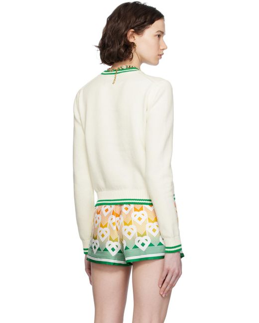 Casablancabrand Green Off- Intarsia Sweater