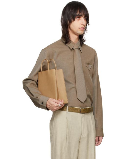 Chemise brune à poche triangulaire Bottega Veneta pour homme en coloris Brown
