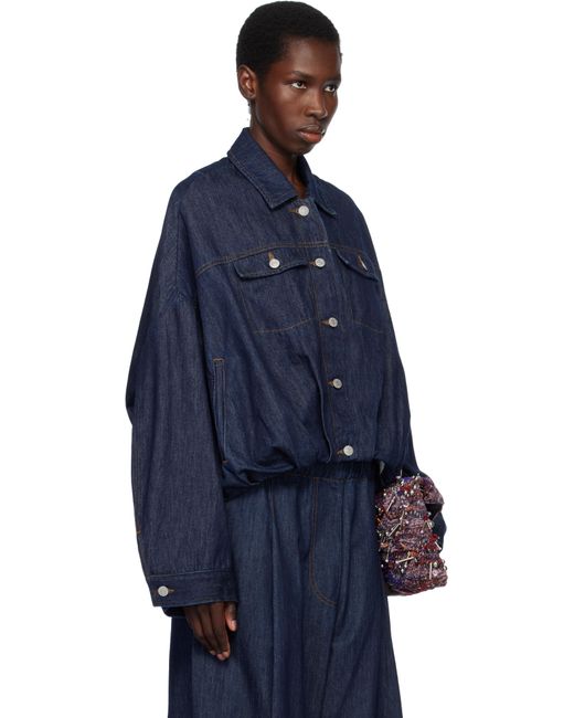 Dries Van Noten Blue Overdyed Denim Jacket