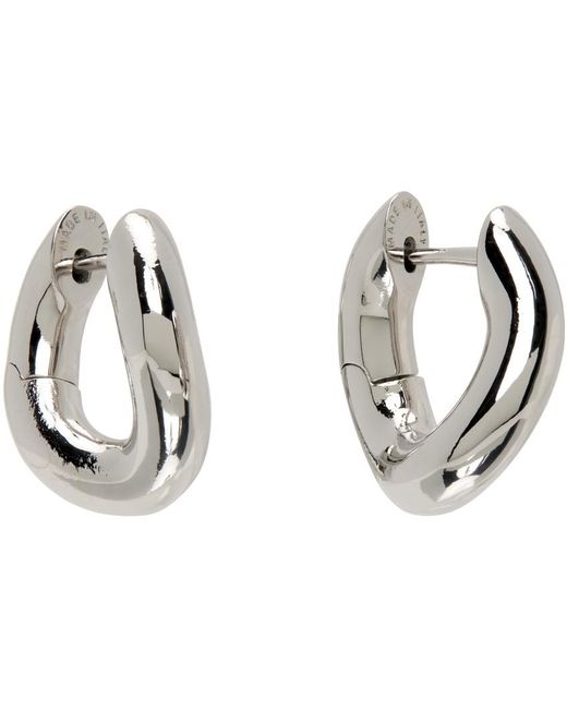 Balenciaga Black Silver Loop Xxs Earrings