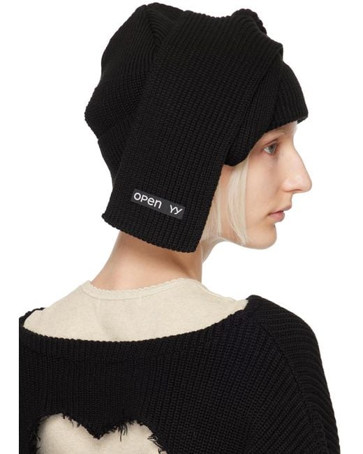 OPEN YY / オープンワイワイ　SCARF BEANIE OPEN YY Scarf Beanie in Black | Lyst UK