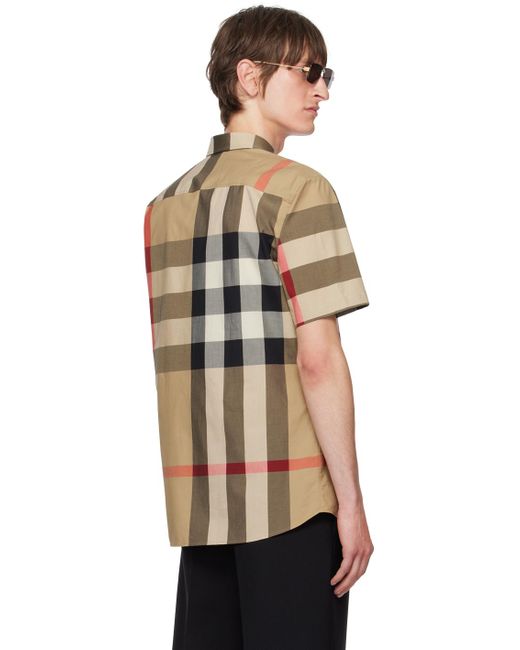 Burberry Black Beige Summerton Shirt for men