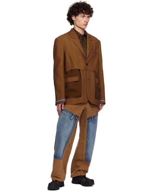 ANDERSSON BELL Inside Out Sheer Blazer in Brown for Men | Lyst