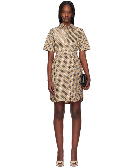 Burberry Black Check Cotton Shirt Midi Dress