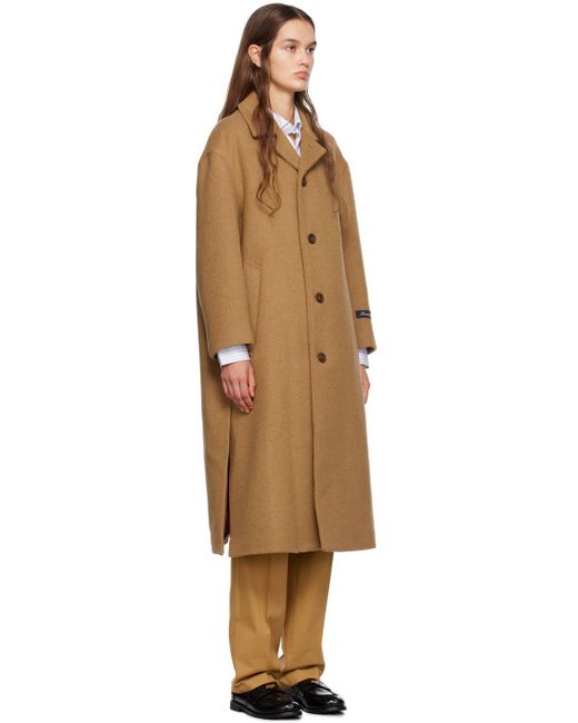 HOMMEGIRLS Tan Spread Collar Coat in Black Lyst