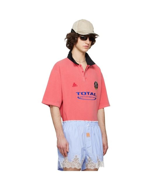 Martine Rose Red Oversized S/S Polo for men