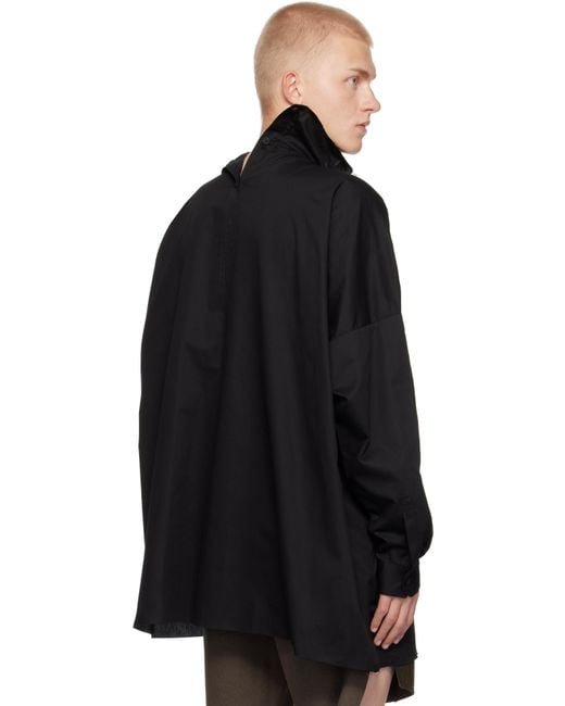 Rick Owens Black Porterville Jumbo Orb Shirt for men