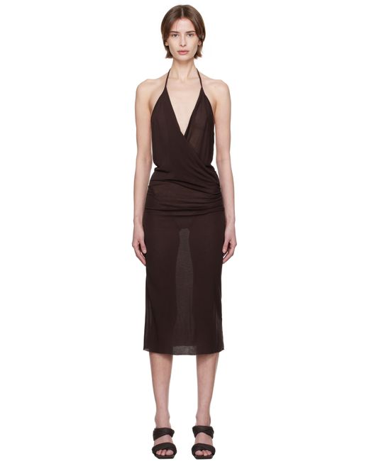 Rick Owens Black Hollywood Draped Dress