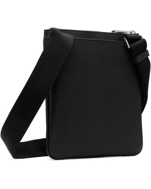 Boss Black Leather Shoulder Bag for men