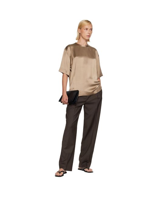 Totême Natural Tan Satin T-Shirt