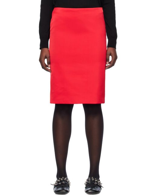 we11done Red Vented Midi Skirt