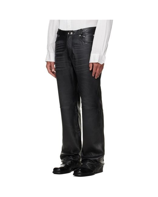 Our Legacy Black Carlson Cut Leather Pants for men