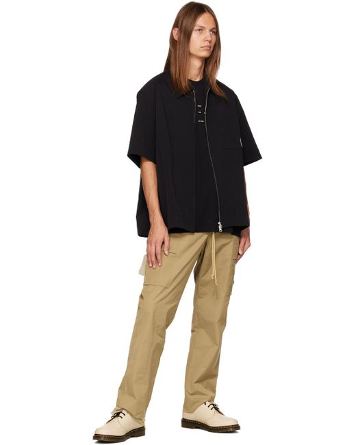 Song For The Mute Natural Tan Drawstring Cargo Pants for men