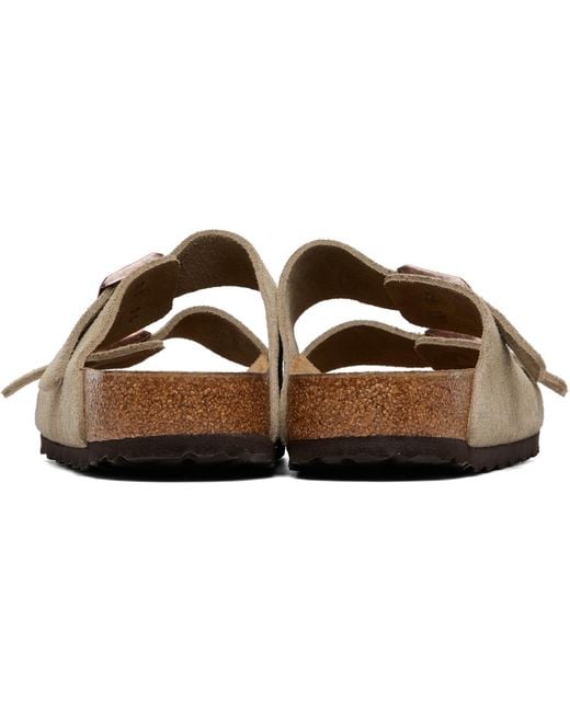 Birkenstock Brown Regular Arizona Suede Leather Sandals for men