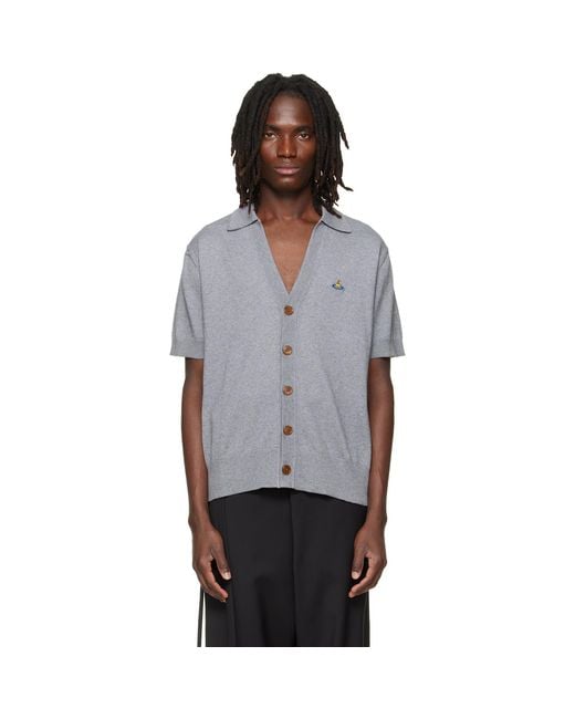 Vivienne Westwood Gray Polo Cardigan for men