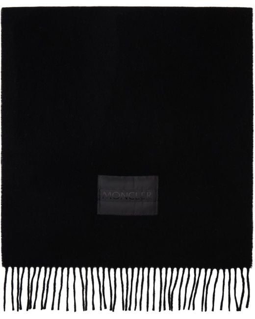 Moncler Black Wool Scarf