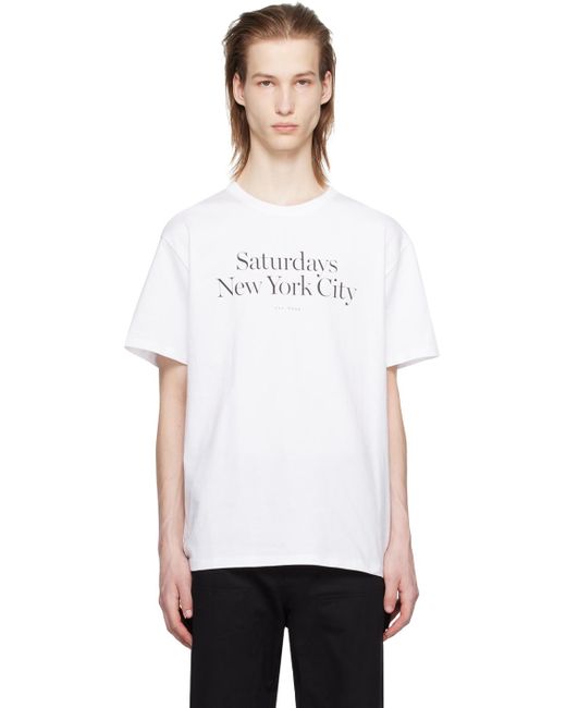 メンズ Saturdays NYC ホワイト Miller Tシャツ White