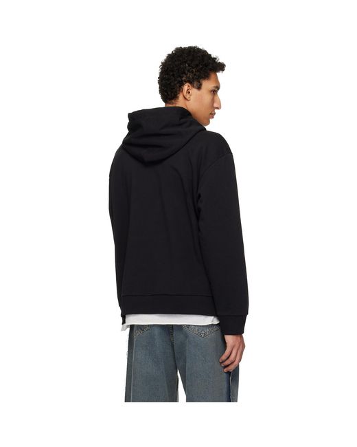 MM6 by Maison Margiela Black Spray Print Hoodie for men