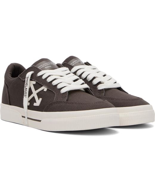 Off-White c/o Virgil Abloh Black Low Vulcanized Canvas Sneakers for men