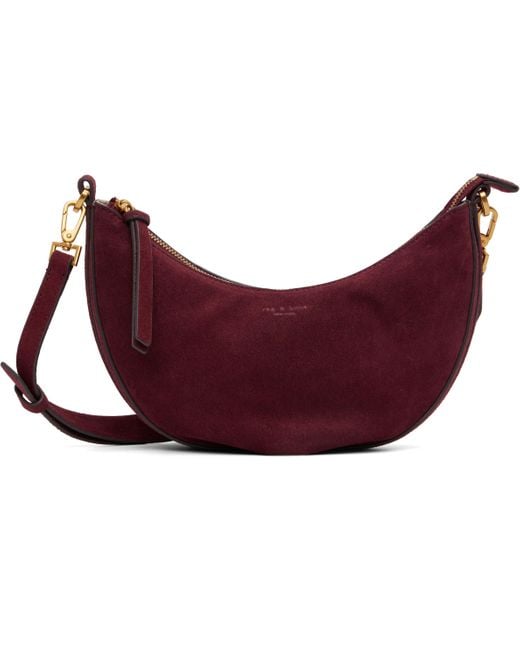Rag & Bone Purple Burgundy Alix Suede Crossbody Bag